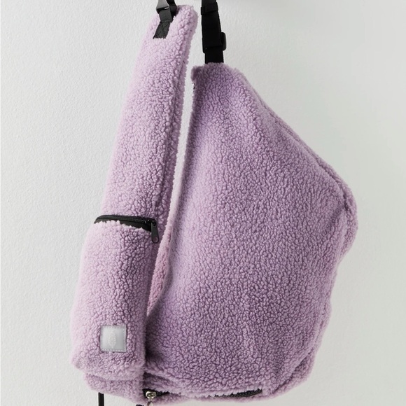 Free People Movement Overachiever Sherpa Sling Bag Steel Lavender - Picture 3 of 5